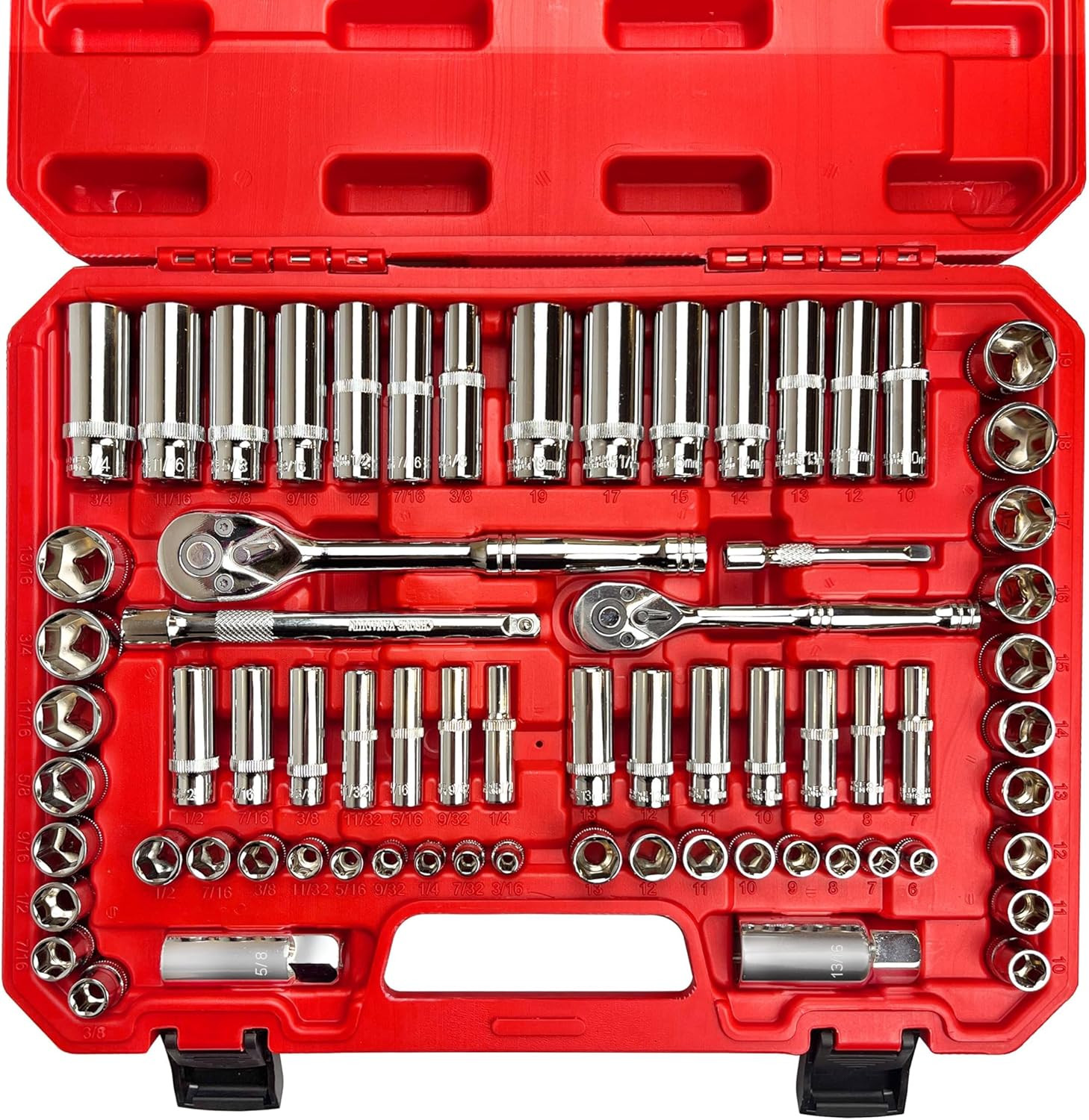 69Pcs 1/4”&3/8"" Drive Impact Socket Set,Drive Master Socket Set,Sae/Metric, Dee gallery
