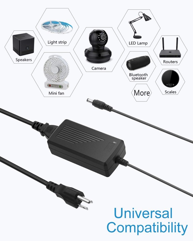 Universal DC 12V 5A Adapter – Perfect for LED Strips, Audio Amps & More gallery