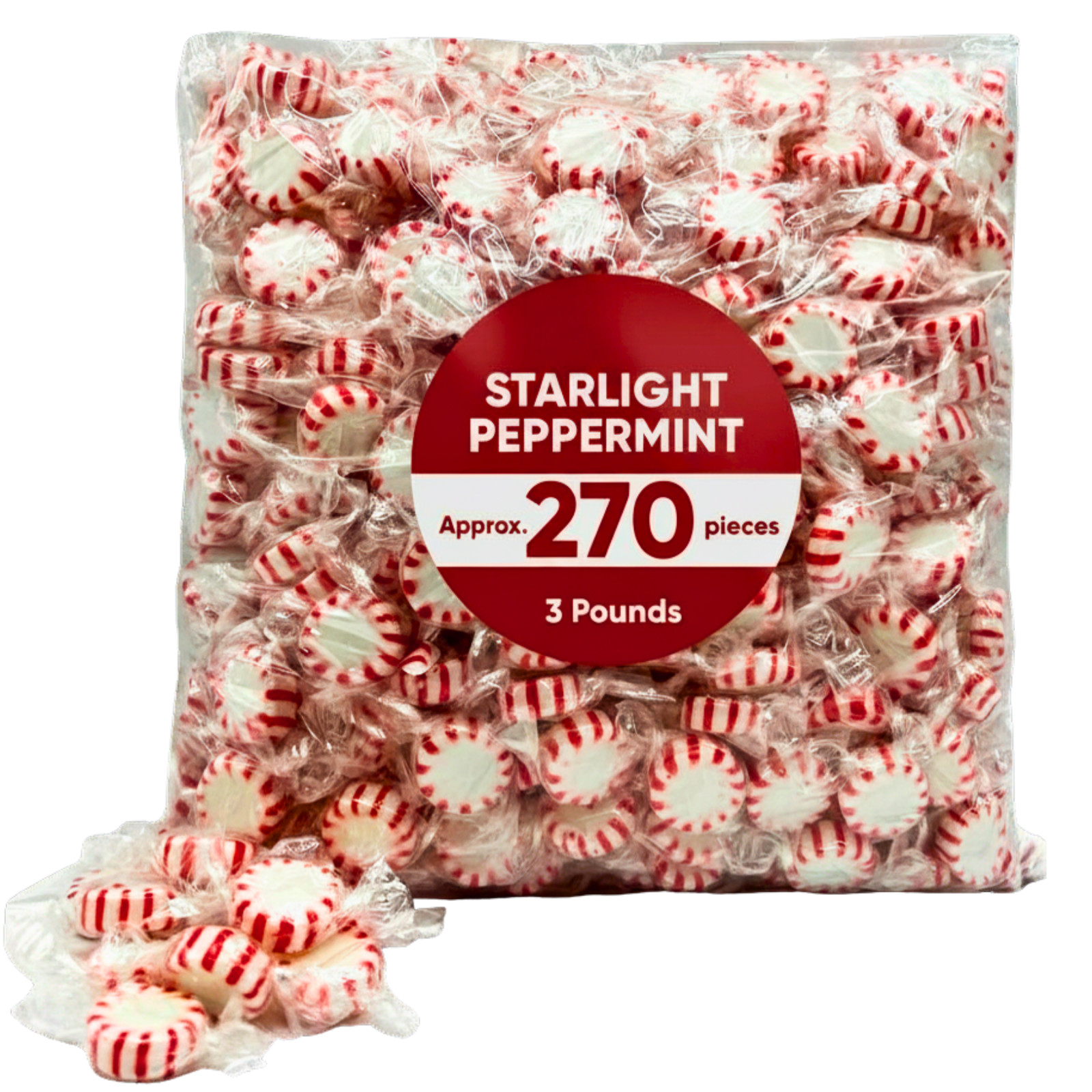 Starlight Peppermint Candy 3 lb Bulk Bag Approx 240 Pieces Wrapped gallery