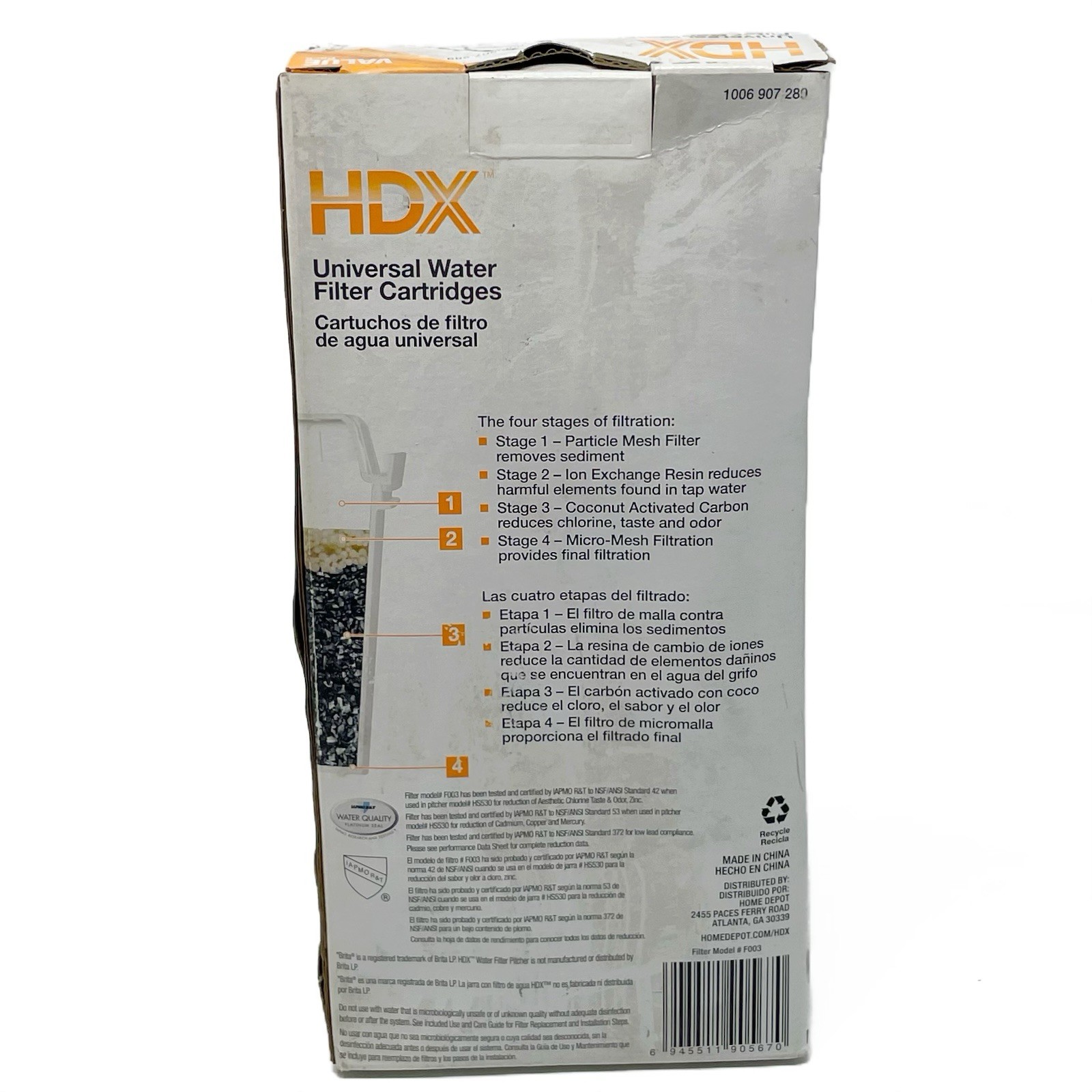 HDX Water Pitcher Replacement Water Filter Cartridges, BPA Free (8-Pack) gallery