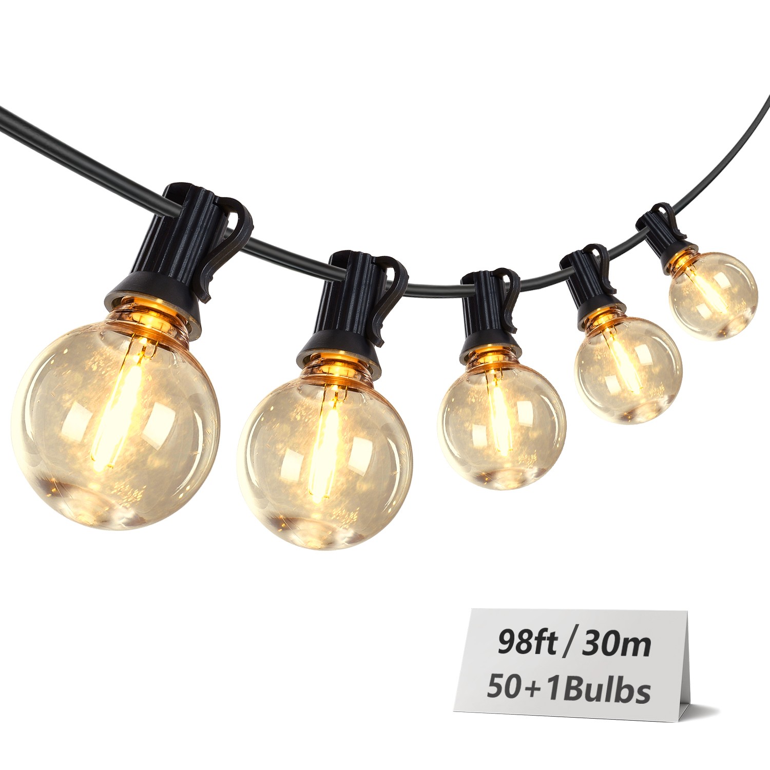 100FT - 200FT Outdoor String Lights LED Patio Waterproof Shatterproof G40 Bulbs gallery