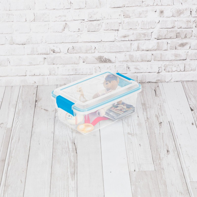 Sterilite 7.5 Quart Gasket Box, Stackable Storage Bin with Latching Lid, 6 Pack gallery
