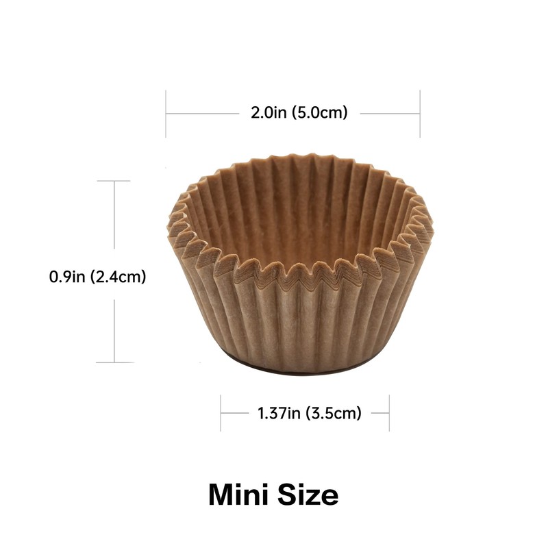 Non-Stick 400pcs Mini Cupcake Liners for Baking, Natural parchment mini muffin l gallery
