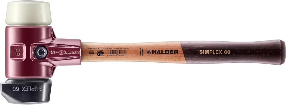 Halder Simplex Soft-Faced Mallet 3028.260 – Medium-Hard "Stand-Up" Rubber Insert