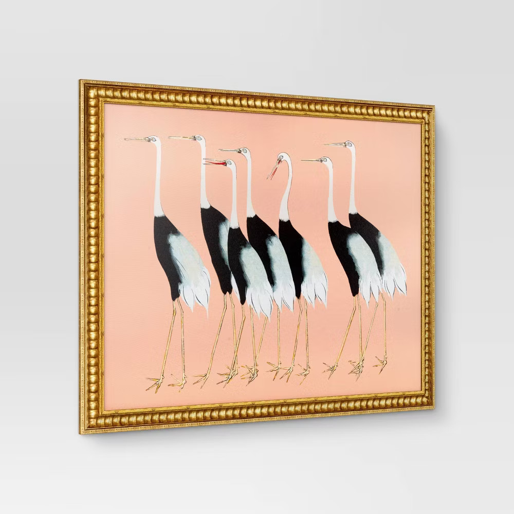 30"x 24" Stylized Bird Canvas Board Framed Art - Threshold gallery