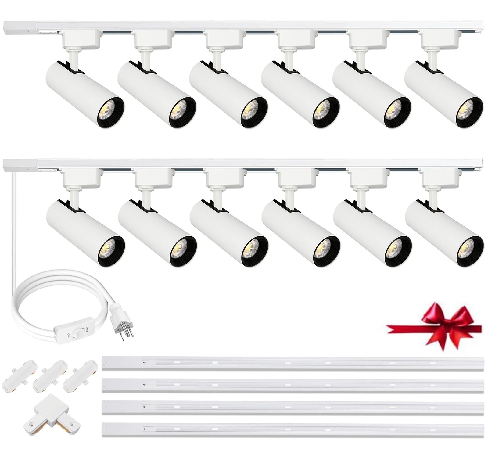 J&L Type Dimmable LED Track Lighting Kit 3000K Warm White 12-Light 25W 2700lm... gallery