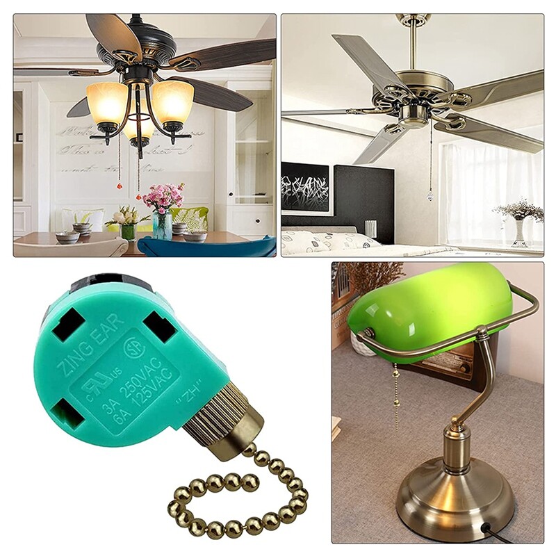 3 Pack Ceiling Fan Switch 3 Speed 4 Wire ZE-268S6 Fan Pull Chain Switch8457 gallery