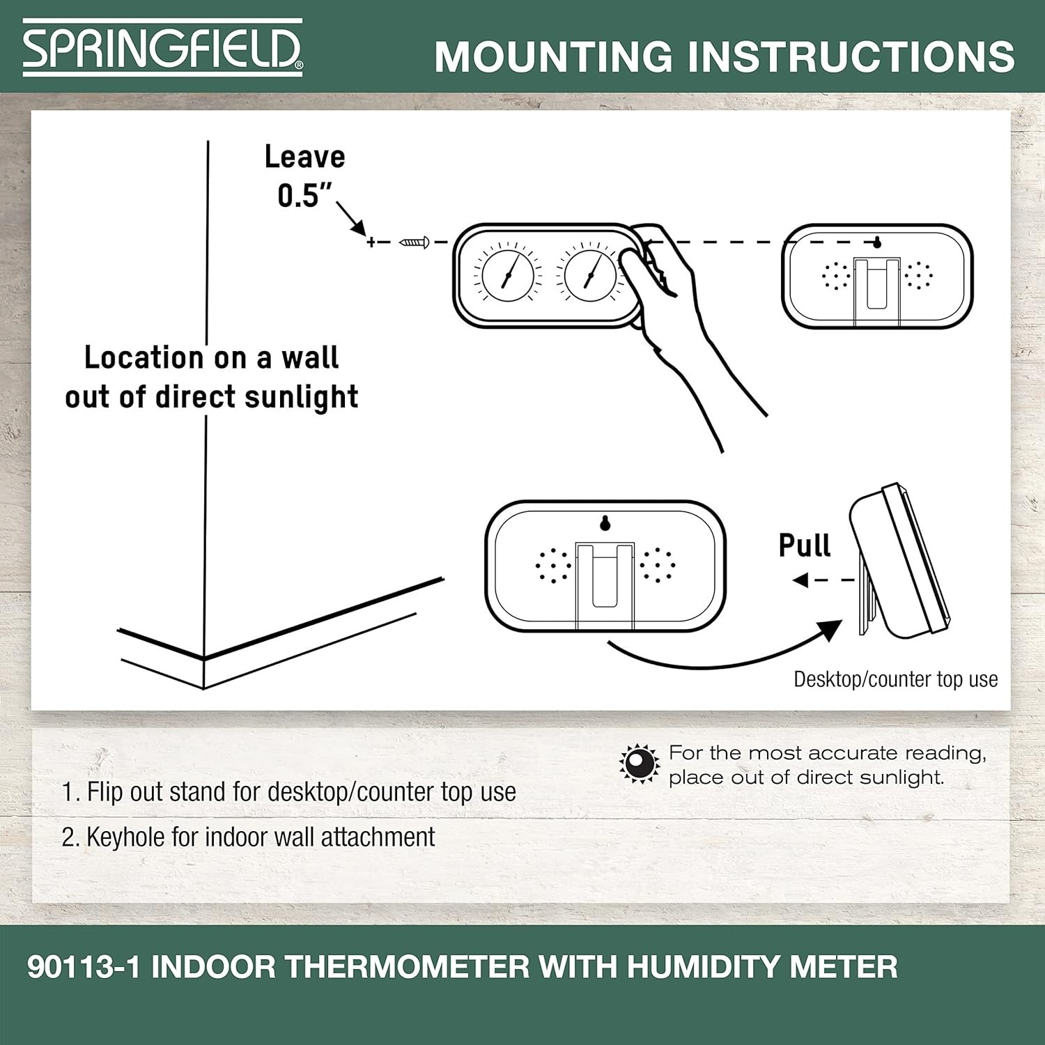 Multicolor Indoor Thermometer and Humidity Meter—Wall Mount or Tabletop gallery