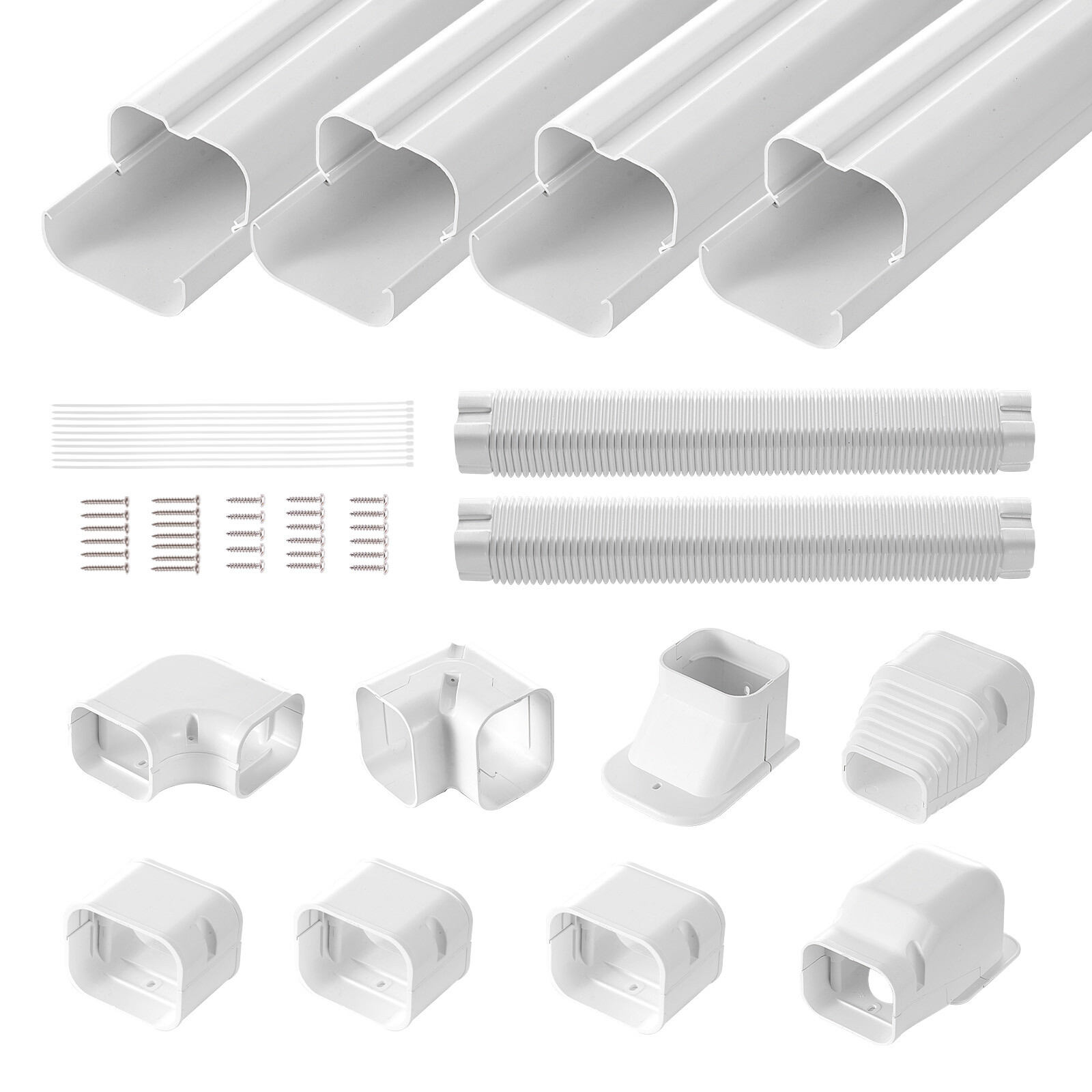 VEVOR 3" W 17.6Ft Line Set Cover Kit For Mini Split/Central Air Conditioner PVC gallery