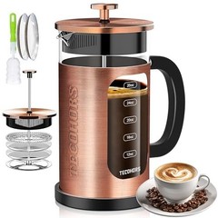 French Press Coffee Maker 34Oz / 1 Quart 304 Stainless Steel Coffee Press,