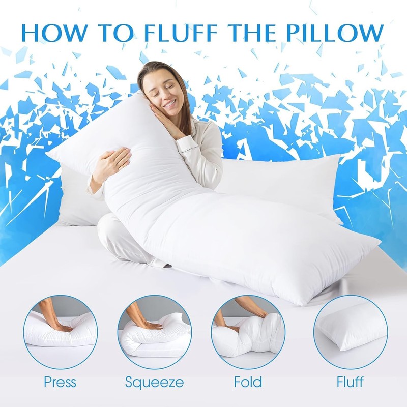 Memory Foam Body Pillow Insert, Soft Large Full-Length Bed Pillow for Adults gallery