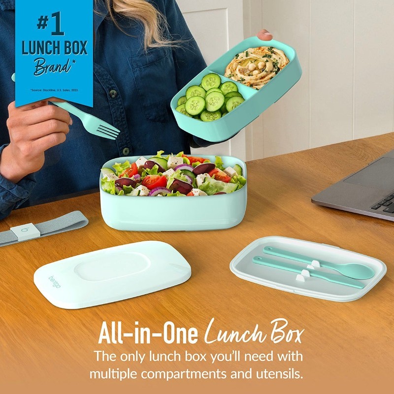 NEW Bentgo Classic All-in-One Stackable Lunch Box in Light Green, Teal gallery