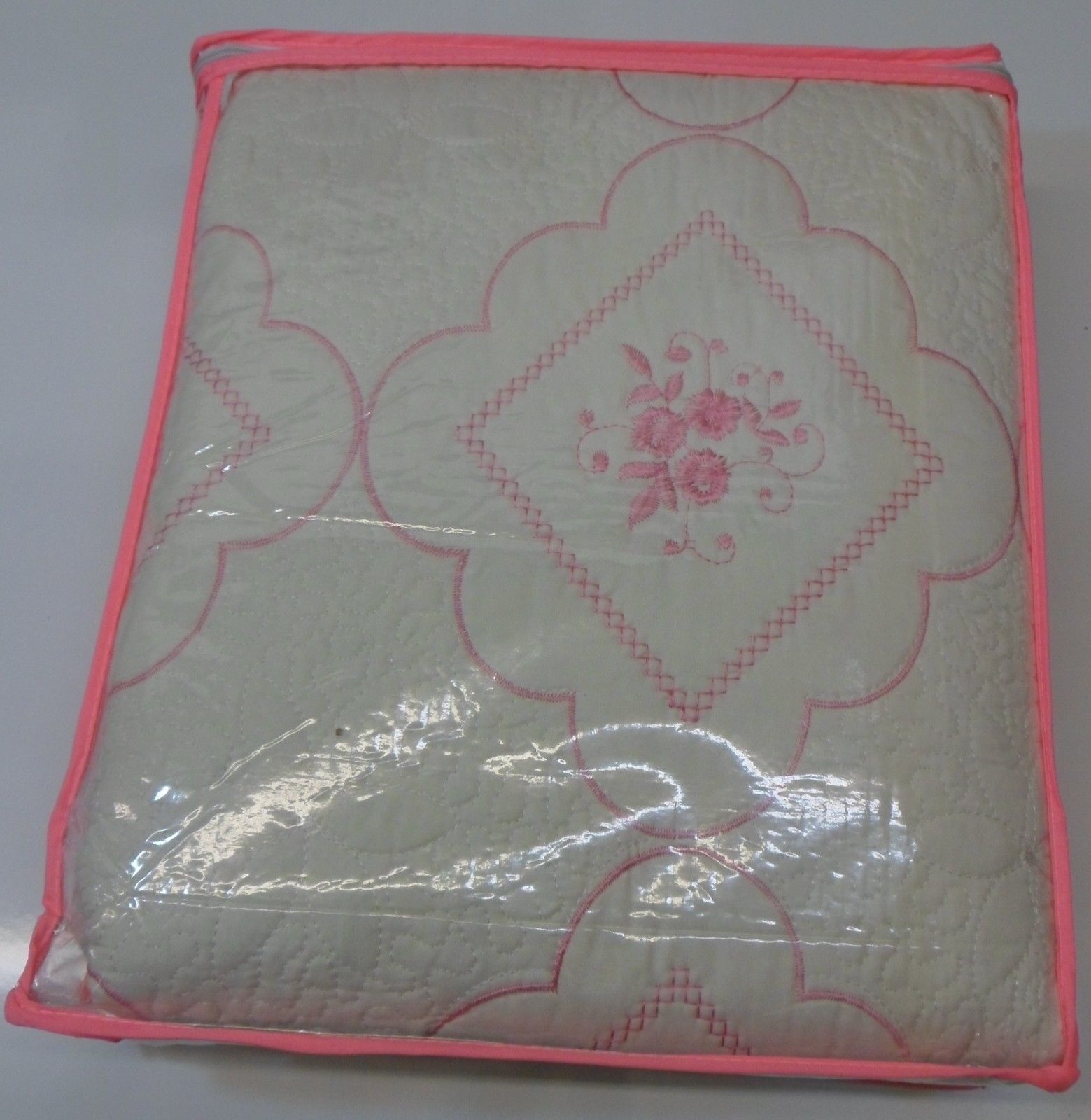 100% Microfiber Twin Size Embroidered Floral design Quilt 2 PCS set # 510-47 gallery
