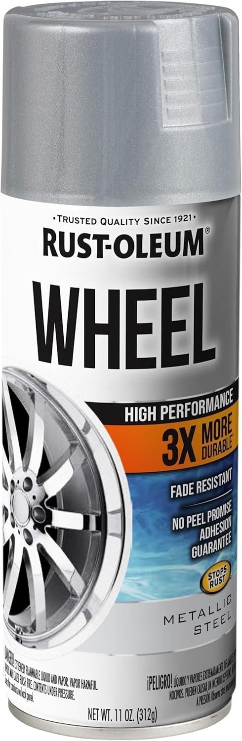 Rust-Oleum 366440 High Performance Wheel Spray Paint, 11 oz, Metallic Steel, gallery