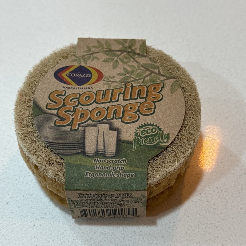 Eco Friendly Scouring Sponge 3 Pack Non Scratch Kitchen Scrub Pads Natural Fiber gallery