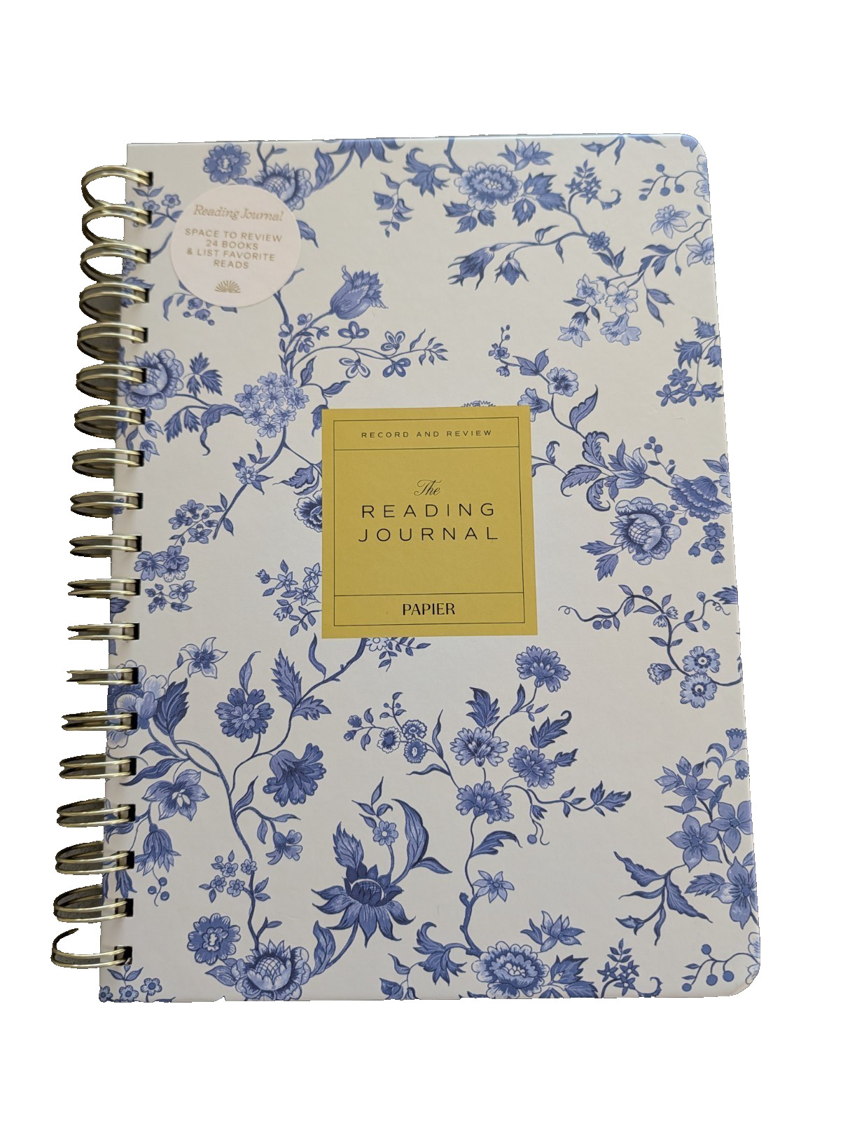 PAPIER READING JOURNAL TOILE BLUE B5 HARDCOVER SPIRAL BOUND 24 BOOK gallery