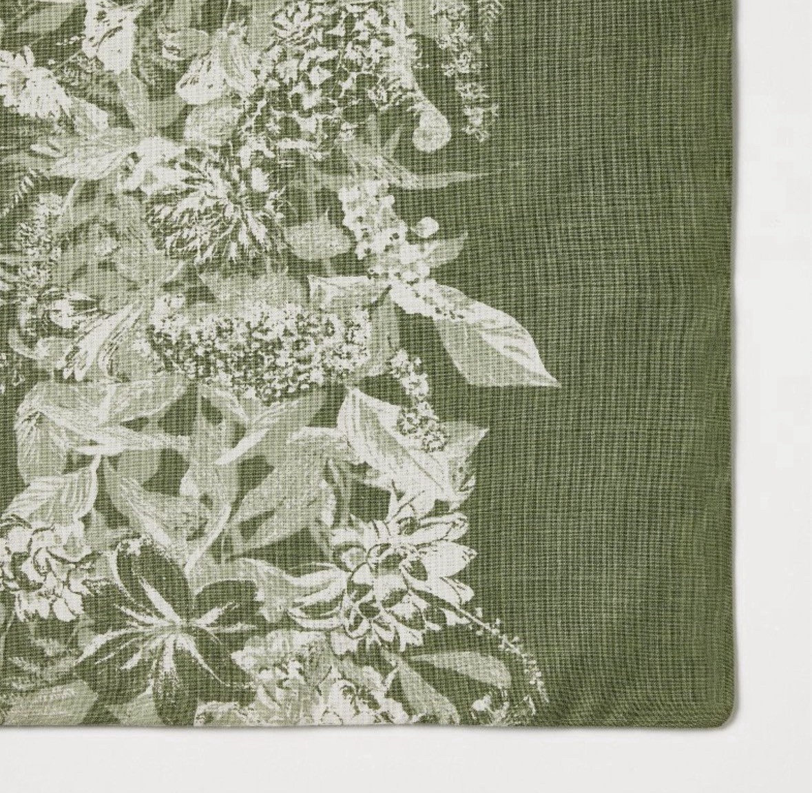 Threshold x Studio McGee 72" x 14" Green Cotton Botanical Floral Table Runner gallery