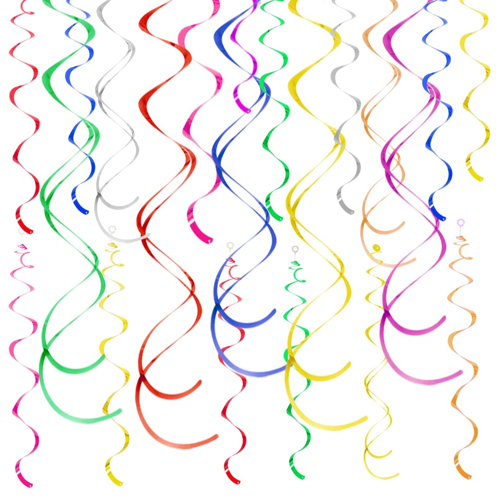 Colorful Ceiling Swirl Foil Decorations Hanging Plastic Streamer Themed Swirl... gallery
