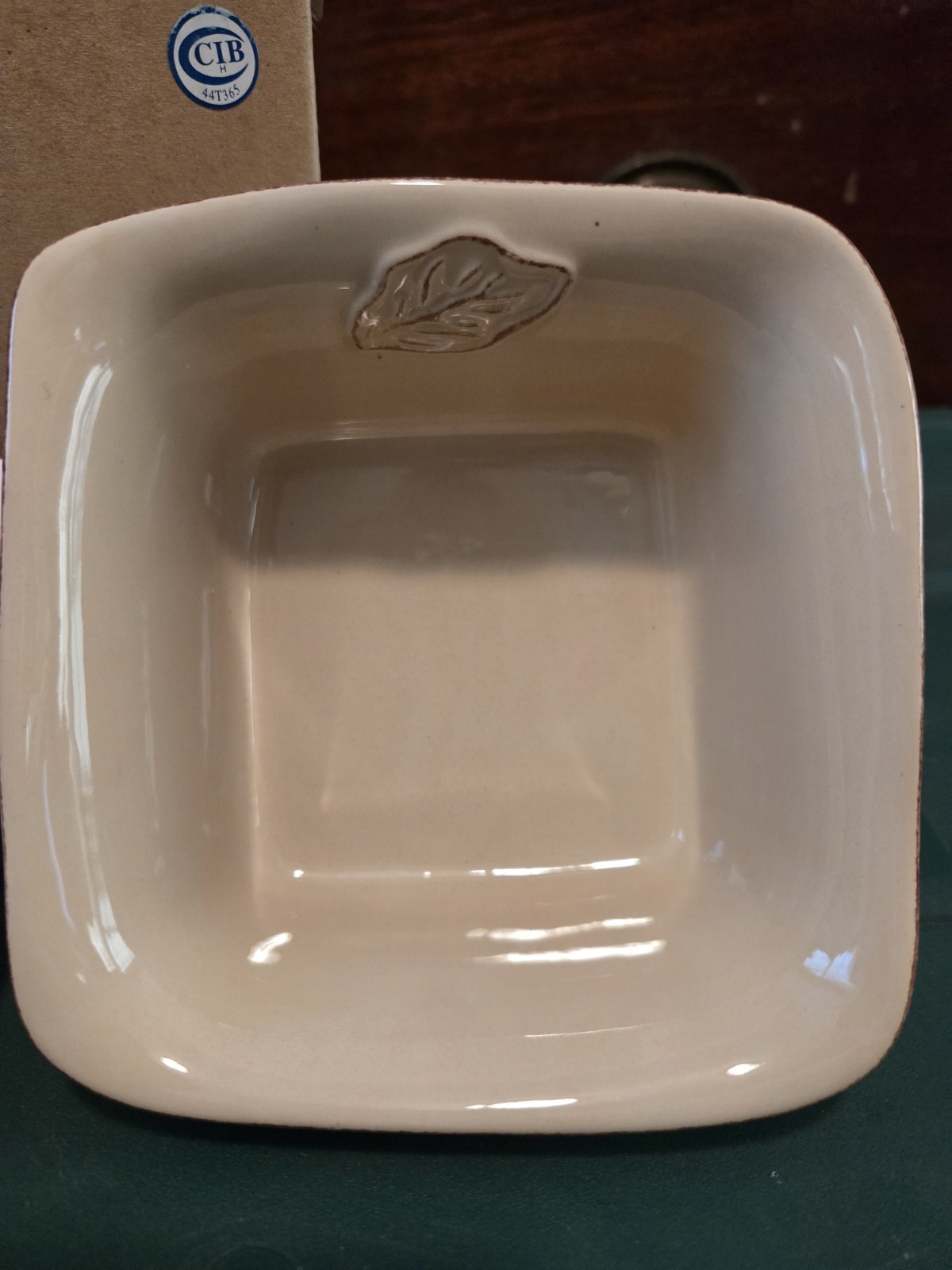 TASTEFULLY SIMPLE Host Beige Yellow Ceramic Set Of 2 Small Square Dip Dish NEW gallery