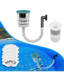Surface Float Skimmer with 50 Filter Socks 2025 Upgrade No Installation Required
