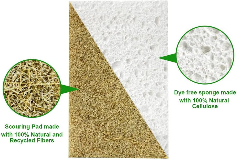 Natural Kitchen Sponge Compostable Kitchen Sponges Cellulose and Coconut Scrubbe gallery