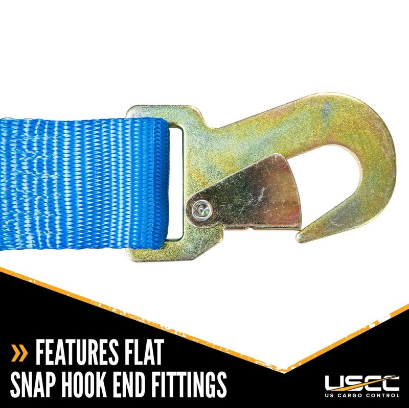 USCC 2" X 12' Ratchet Strap w/Snap Hook - Blue gallery
