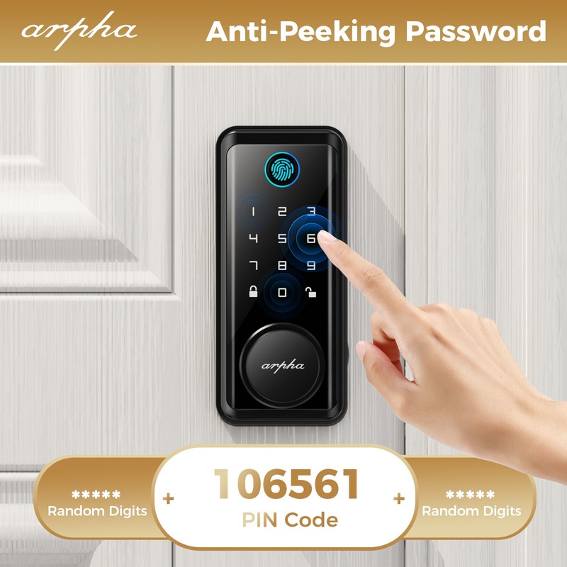 ARPHA Keyless Entry Smart Door Lock 50 Code Keypad Deadbolt Fingerprint Password gallery