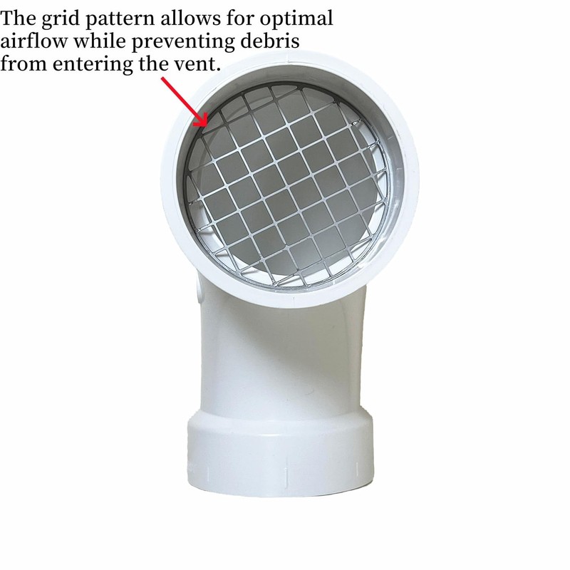 PVC termination vent with stainless steel For 2" Pipe, 90 Degrees gallery