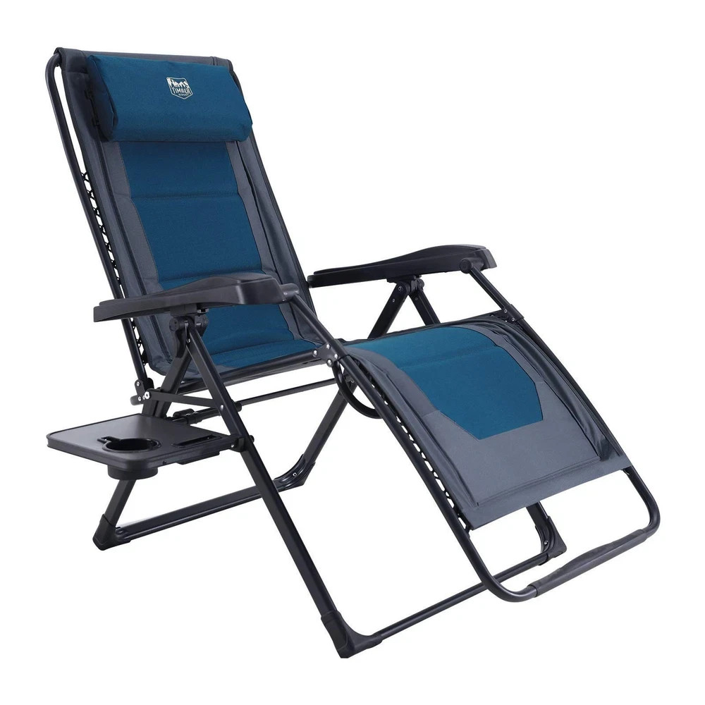 Zero Gravity Chair Oversized 350lb Capacity Padded Recliner Blue TIMBER RIDGE