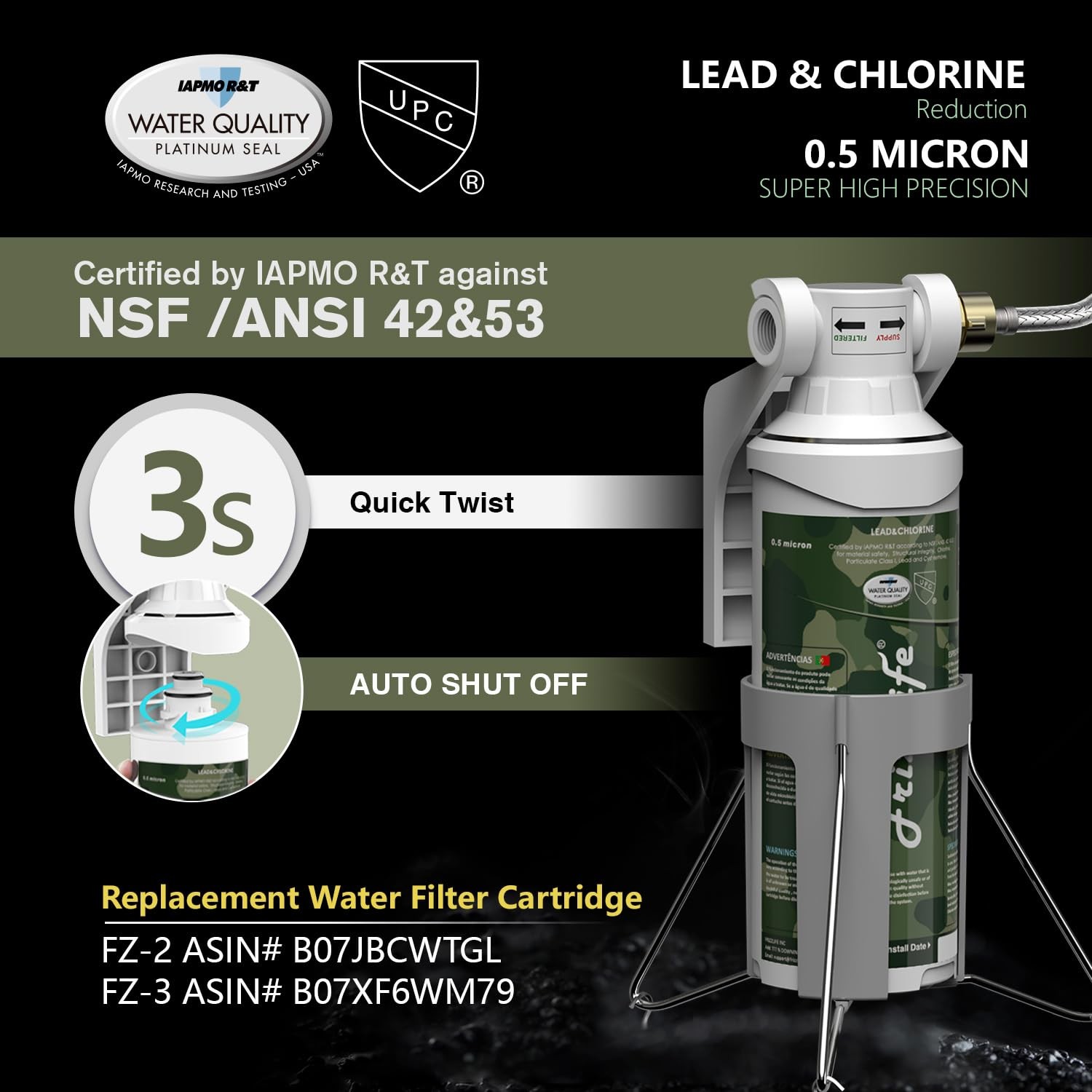 NSF Certified RV Inline Water Filter - Reduces Chlorine, Lead & Odors gallery