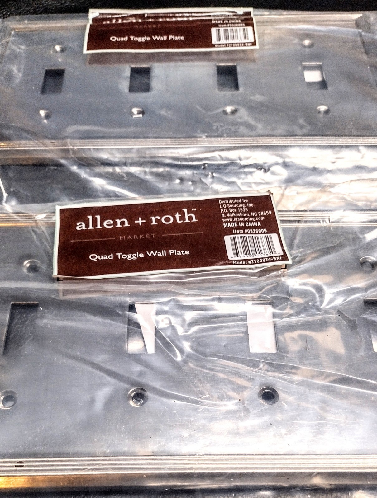 New ALLEN + ROTH Quad Toggle SATIN NICKEL Zinc Light Switch Plate gallery