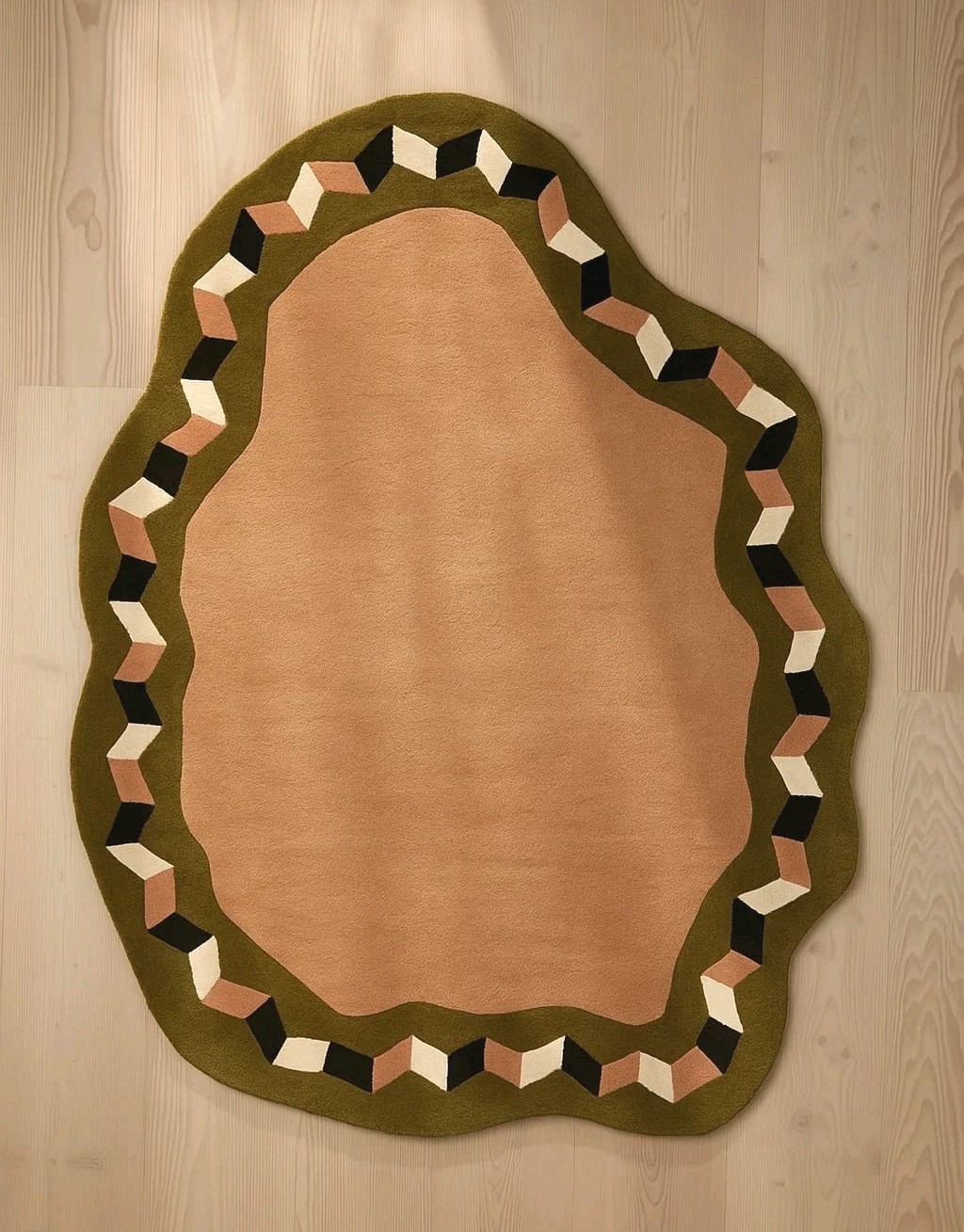 Modern Hand Tufted Rug Irregular Shape Carpet Abstract Arae Rug For Living Room gallery