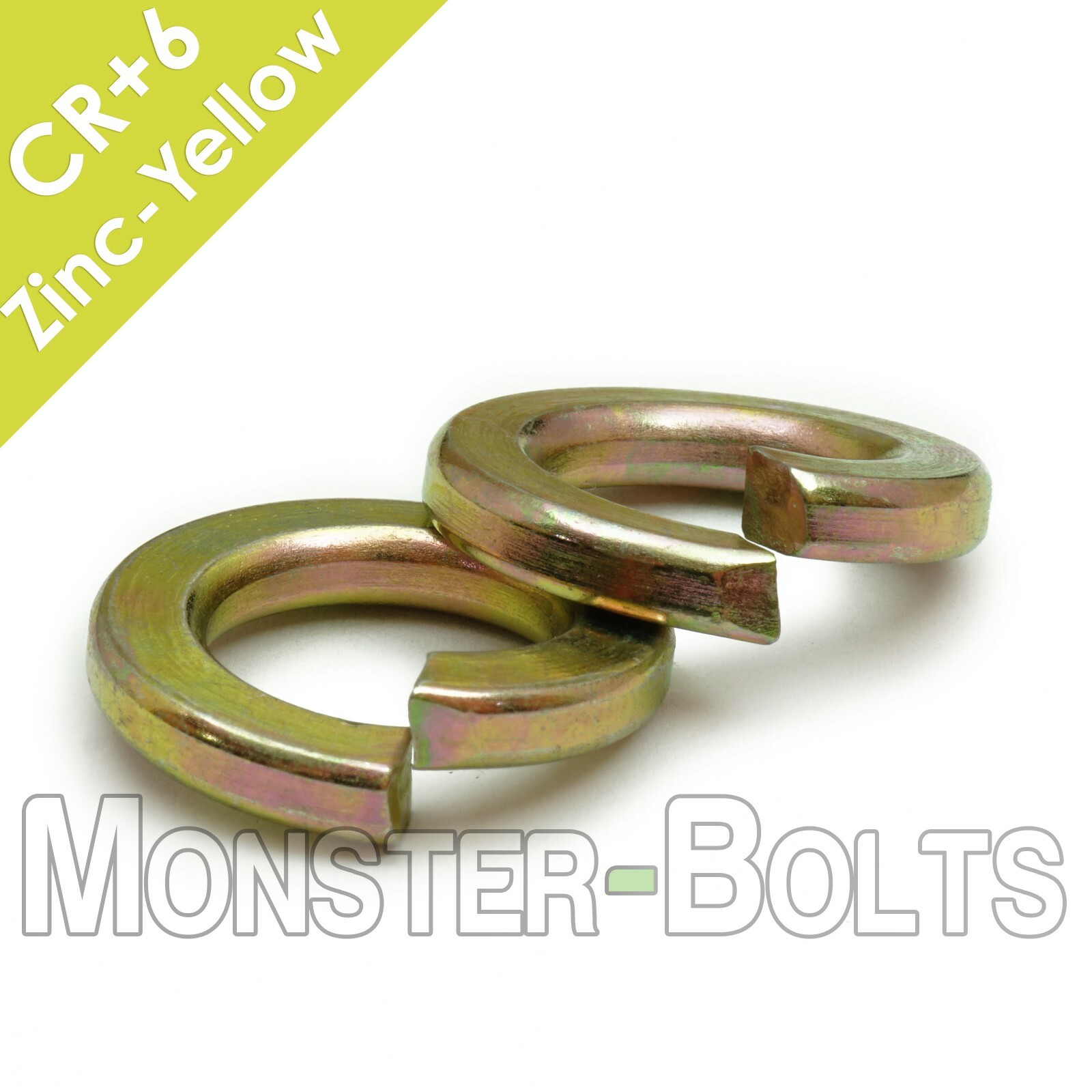 Split Lock Washers Thru Hardened Alloy, Zinc Yellow 1/4, 5/16, 3/8, 7/16 1/2 3/4 gallery