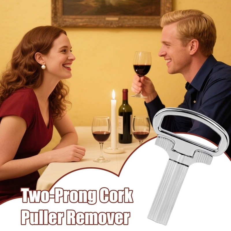 Two-Prong Cork Puller Remover Ah-So Old Wine Opener Multifunction Beer Corkscrew gallery