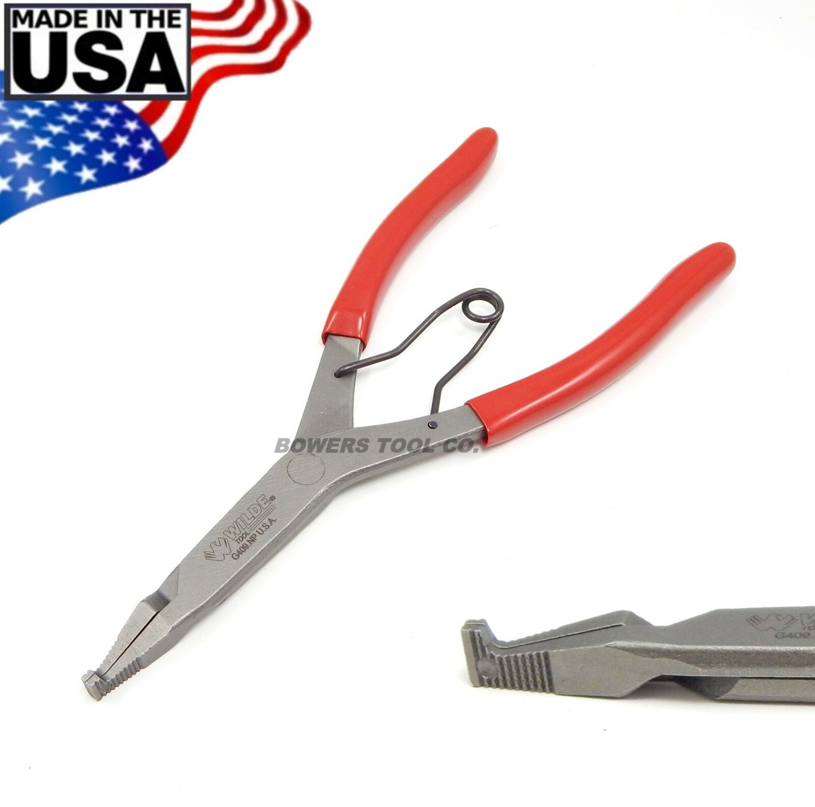 Wilde 9" Right Angle 90 Degree Lock Ring Pliers Snap Retaining Satin Finish USA gallery