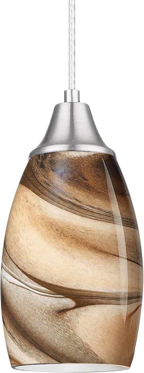 Mini Pendant Lights Kitchen Island Light Brown Glass Lamp Shade gallery