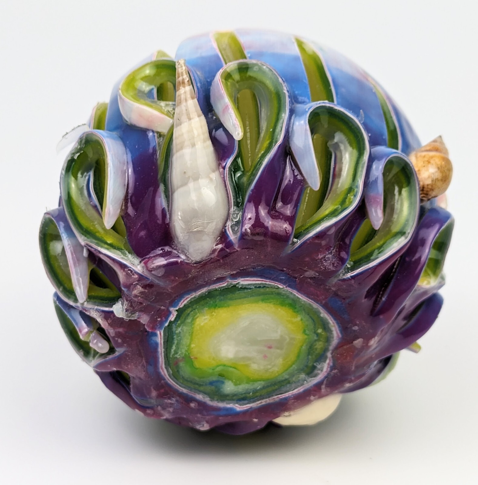 Seashell Glow City Candles Hand-Carved Pink/Blue 100% Paraffin Wax Scent Free gallery