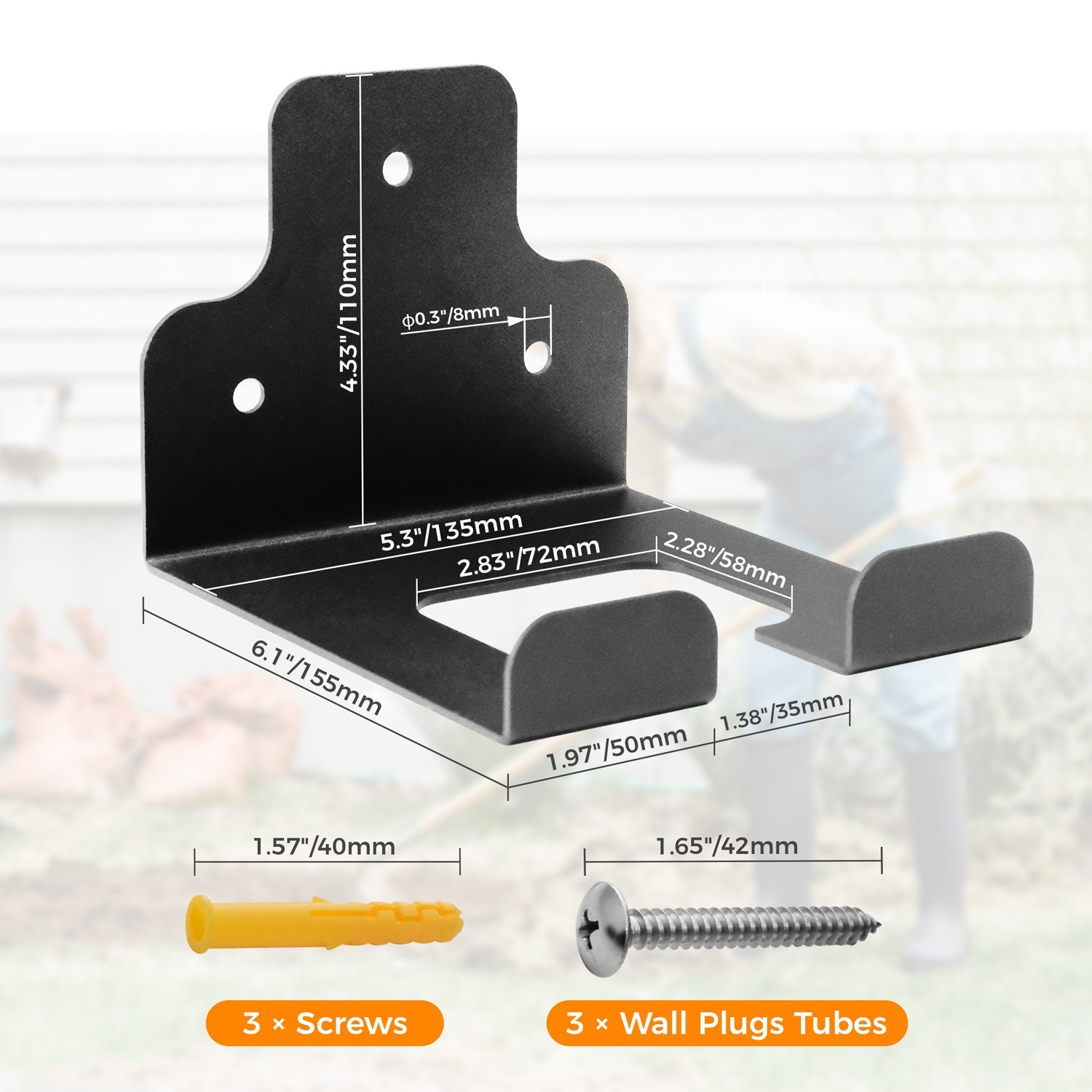 Garage Organizer Trimmer Rack Weedeater Hanger Wall Mount Garden Tool Holder 2PK gallery