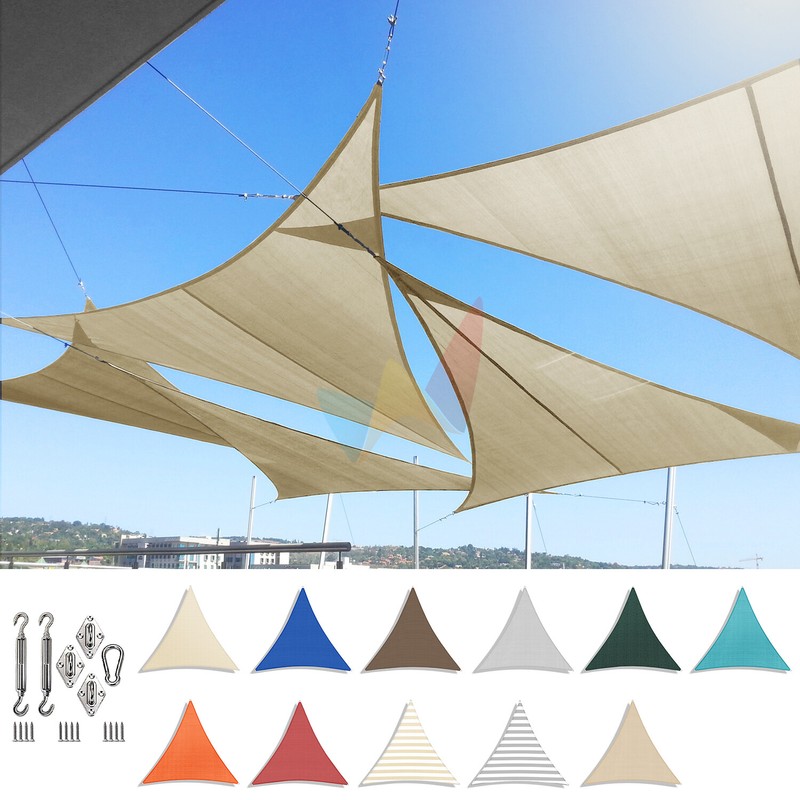 Sun Shade Sail Canopy Triangle UV Block Sunshade For Backyard Deck Outdoor 21-28 gallery