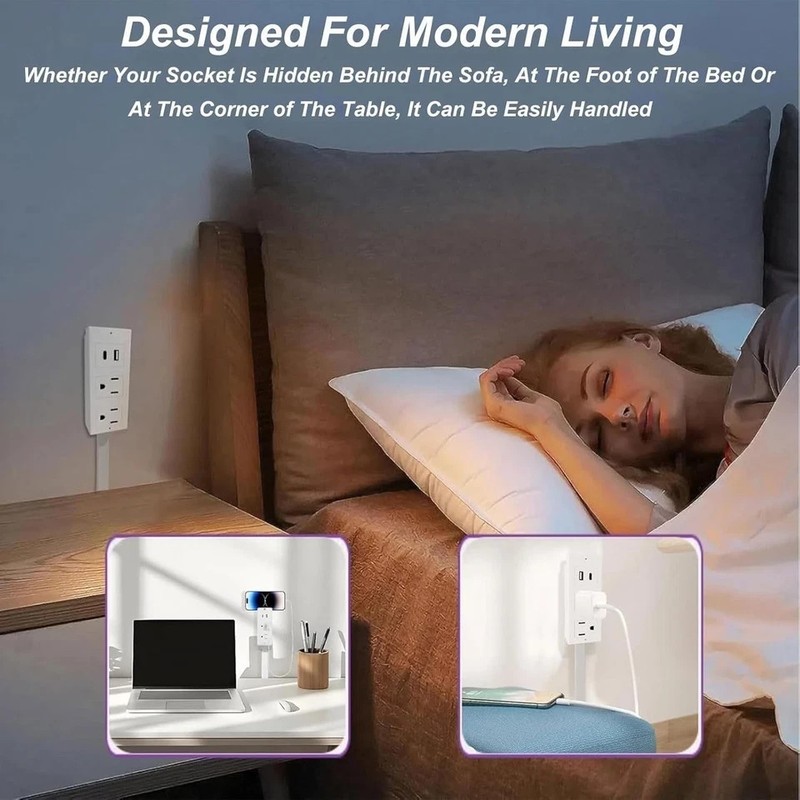 Electrical Outlet Expander Power Socket Rotating Extender Sofas Nightstands Desk gallery