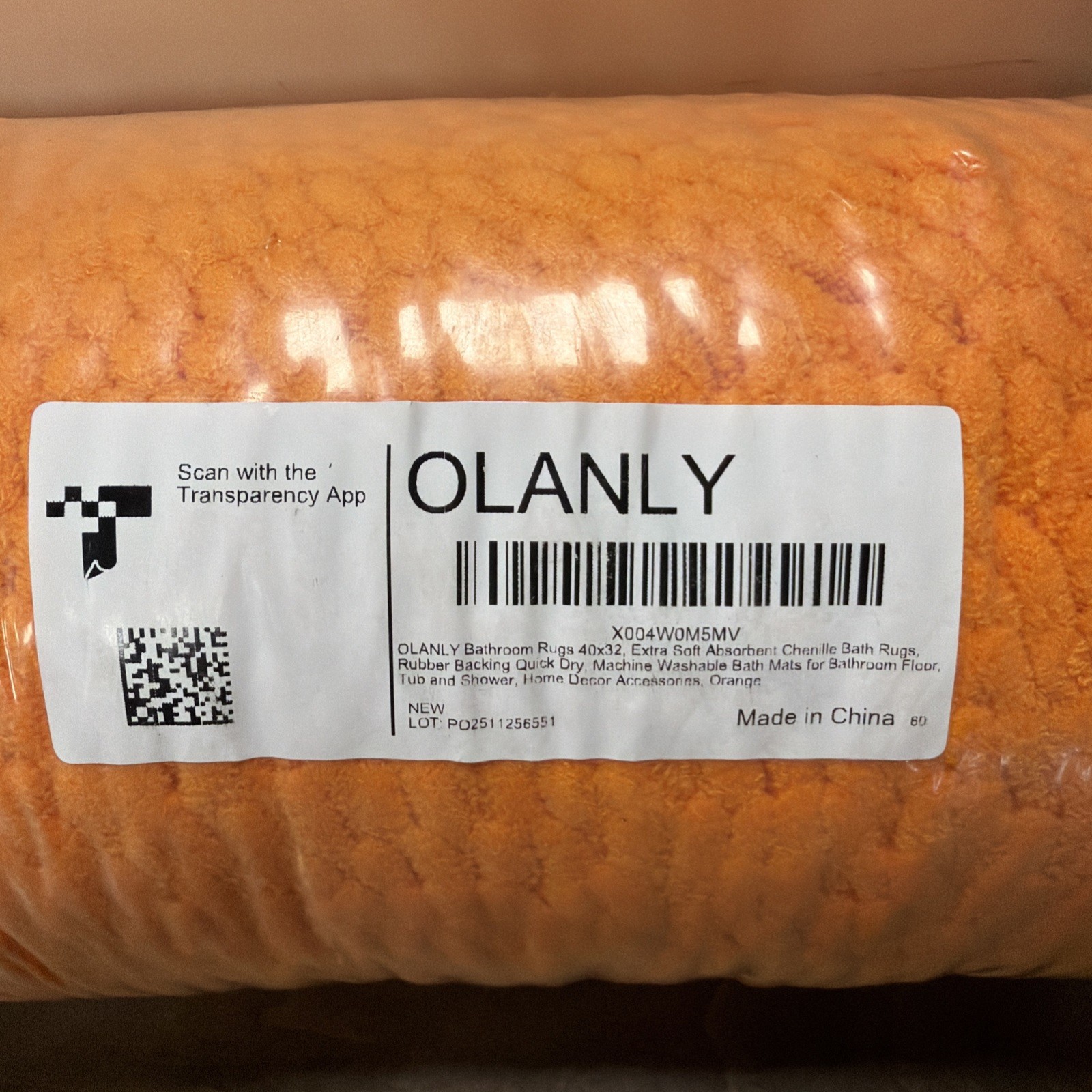 OLANLY Large Bathroom Rugs Mat 40x32, Extra Soft Absorbent 40" X 32", Orange gallery
