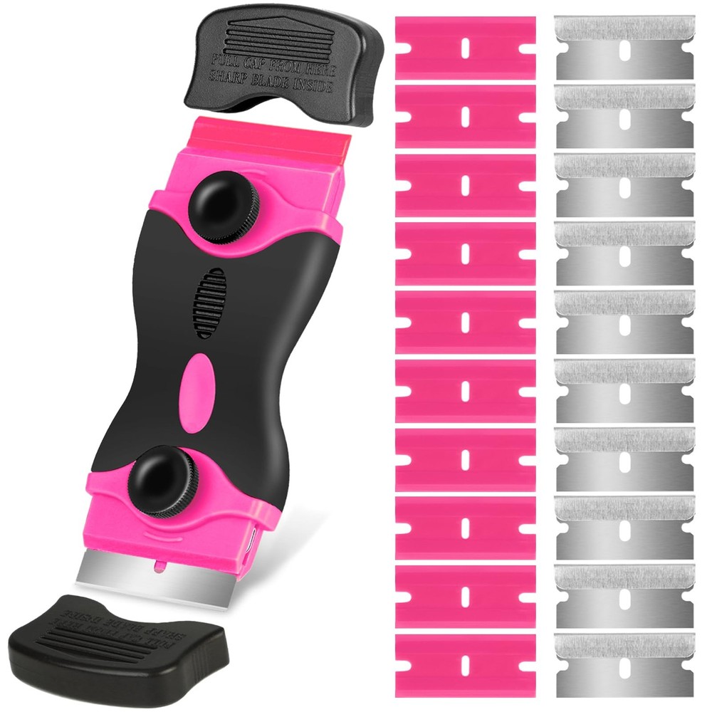 Razor Blade Scraper Tool Kit with 20 Blades for Glass Top Stove Cleaning