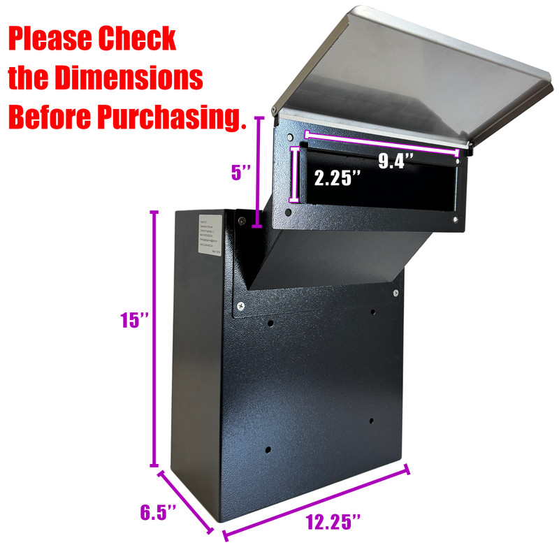 OPEN BOX Through-the-Wall Drop Box with Rainproof Cover & Adjustable Chute gallery