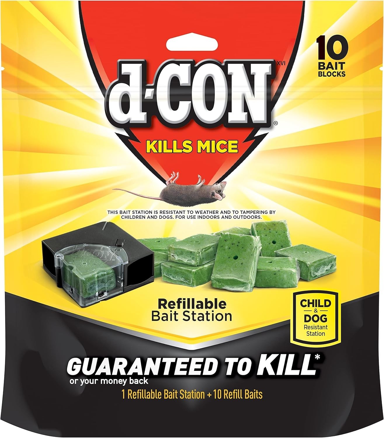 Refillable Corner Fit Mouse Poison Bait Station Refills, 10 count gallery