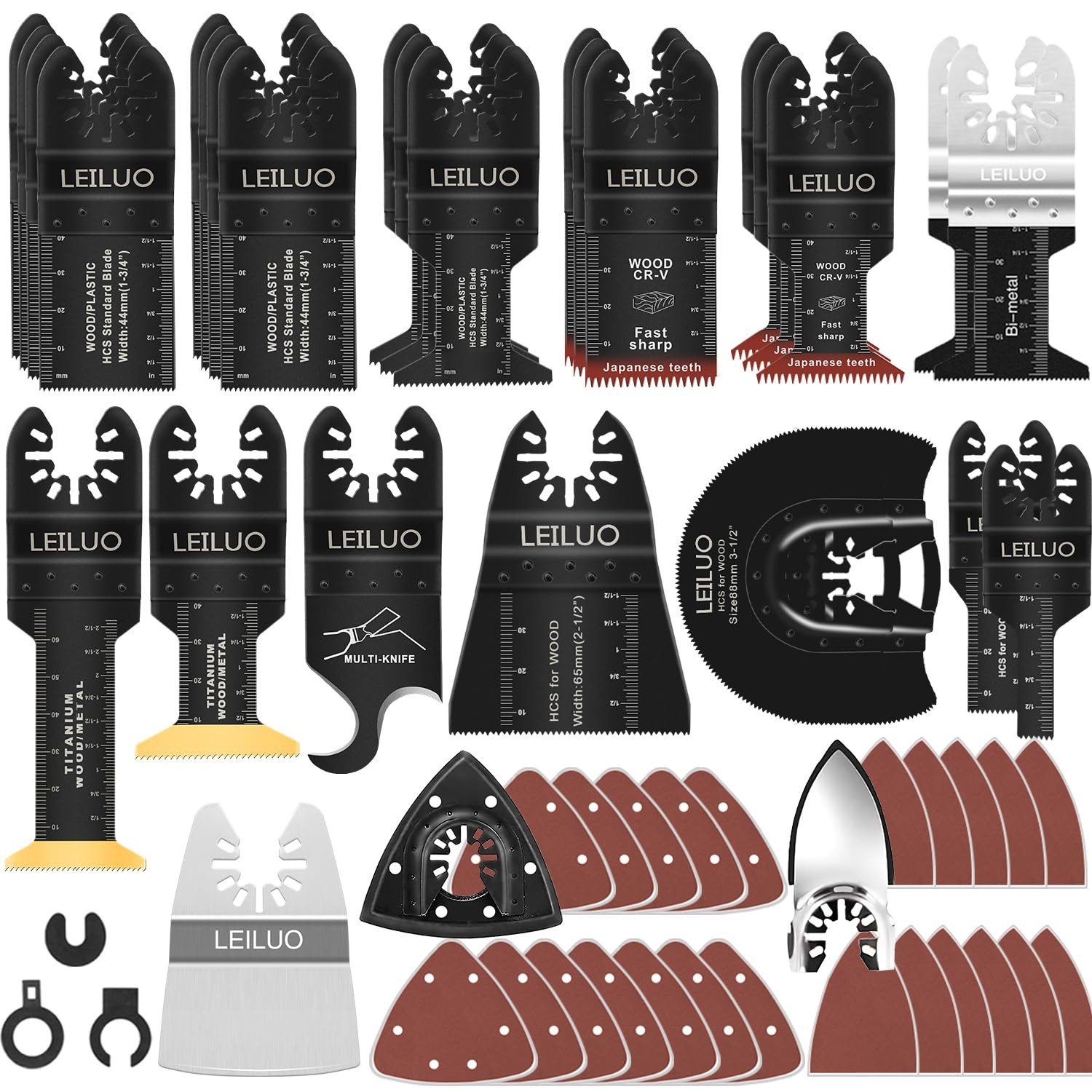 156 Pcs Multitool Blade Kits Oscillating Tool Cutting Sanding and Scraping Ac... gallery