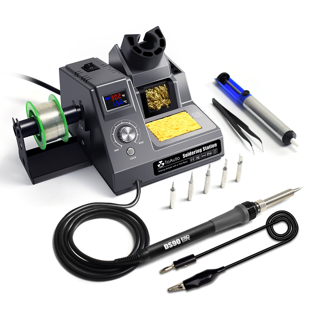 Digital LED Display Rework Soldering Station Kit Adjustable Temperature 110V 90W gallery