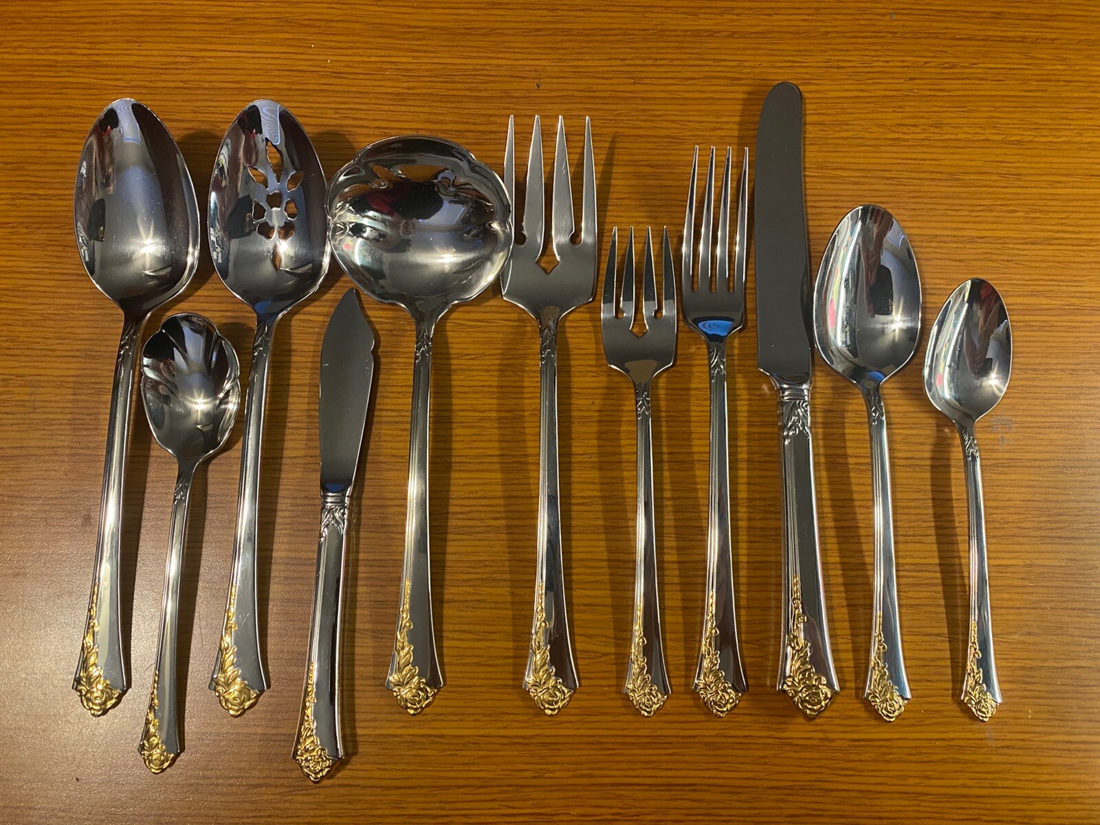 Oneida Golden Damask Rose Stainless Flatware You Choose Your Choice by the Piece gallery