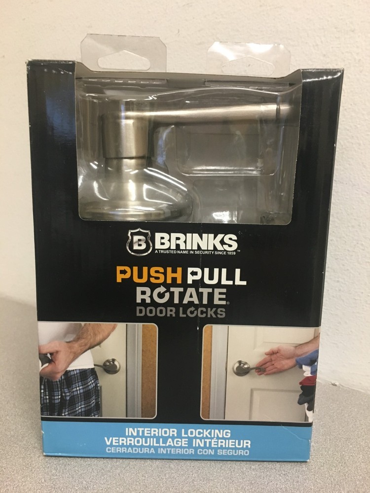 Brinks Push Pull Rotate Harper Satin Chrome Privacy Lock KW1 1.75 in. 23031-119