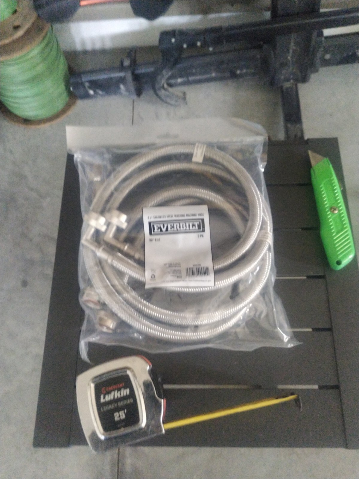 Everbilt 4' Stainless Steel Washing Machine Hose Kit. Brass Elbow-FREE SHIPPING. gallery