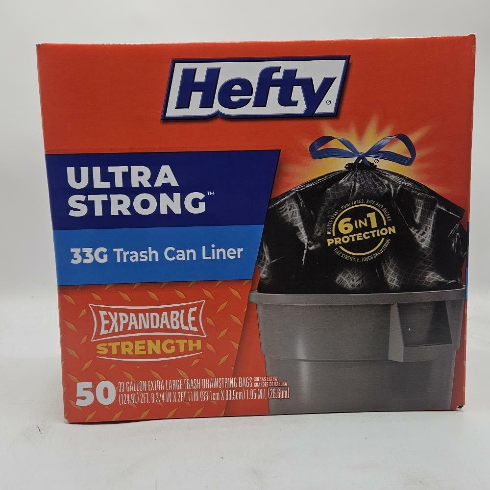 Hefty Ultra Strong Draw String 33 Gal. Trash Bags (50-Count) 00E8357400AC gallery